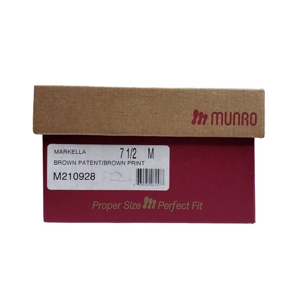 Munro Womens 7.5 Markella Derby in Brown Patent Leather NEW - Picture 11 of 11